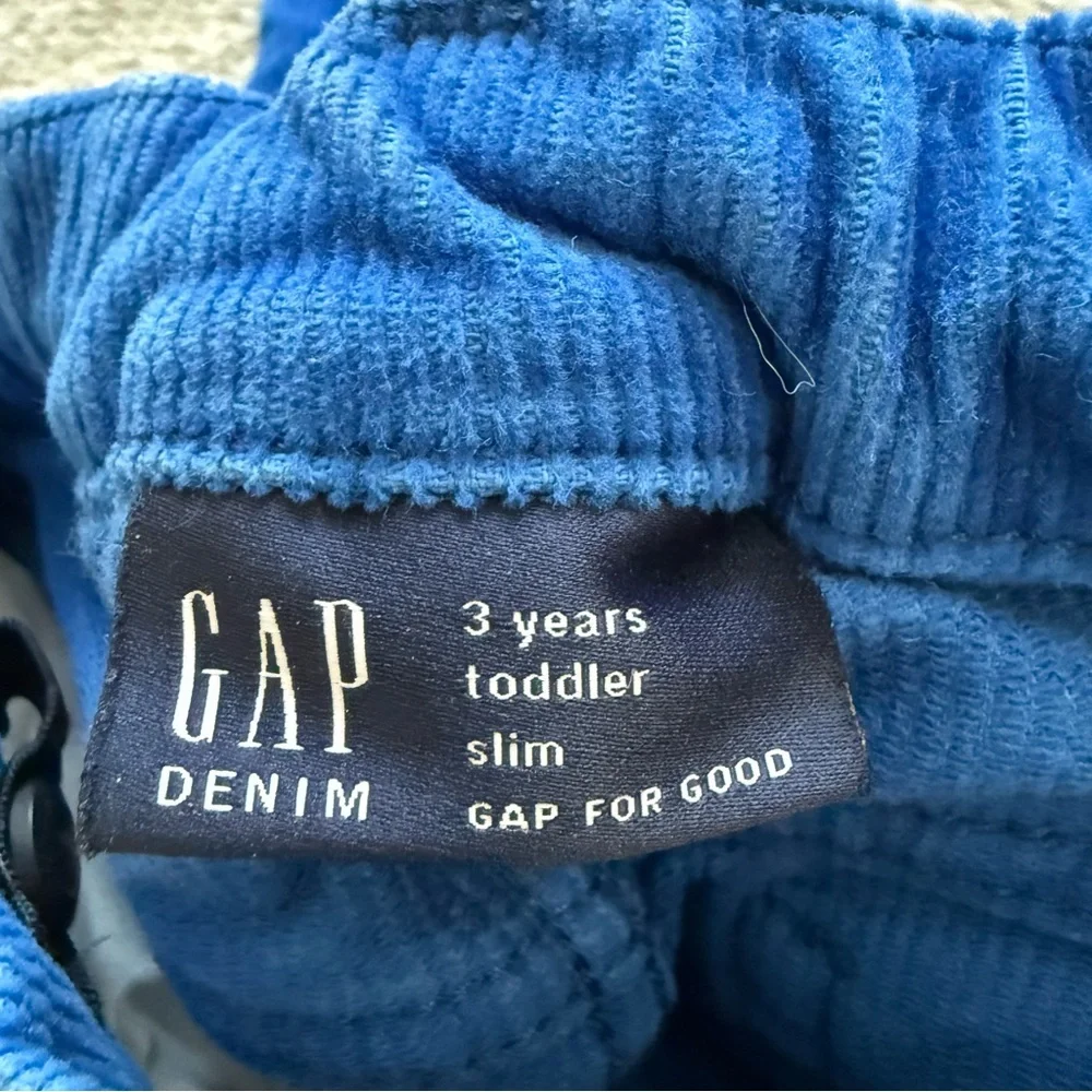 Gap Kids‎ Blue Corduroy Pants Slim Adjustable Waist Size 3